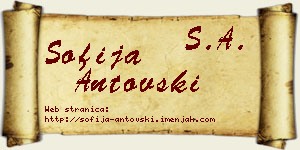 Sofija Antovski vizit kartica